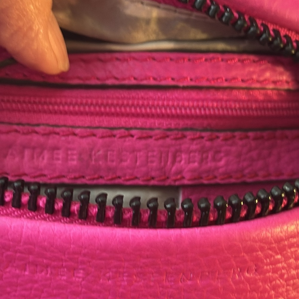 Aimee Kestenberg Pink Leather Belt Bag with Black Strap - Picture 5 of 6